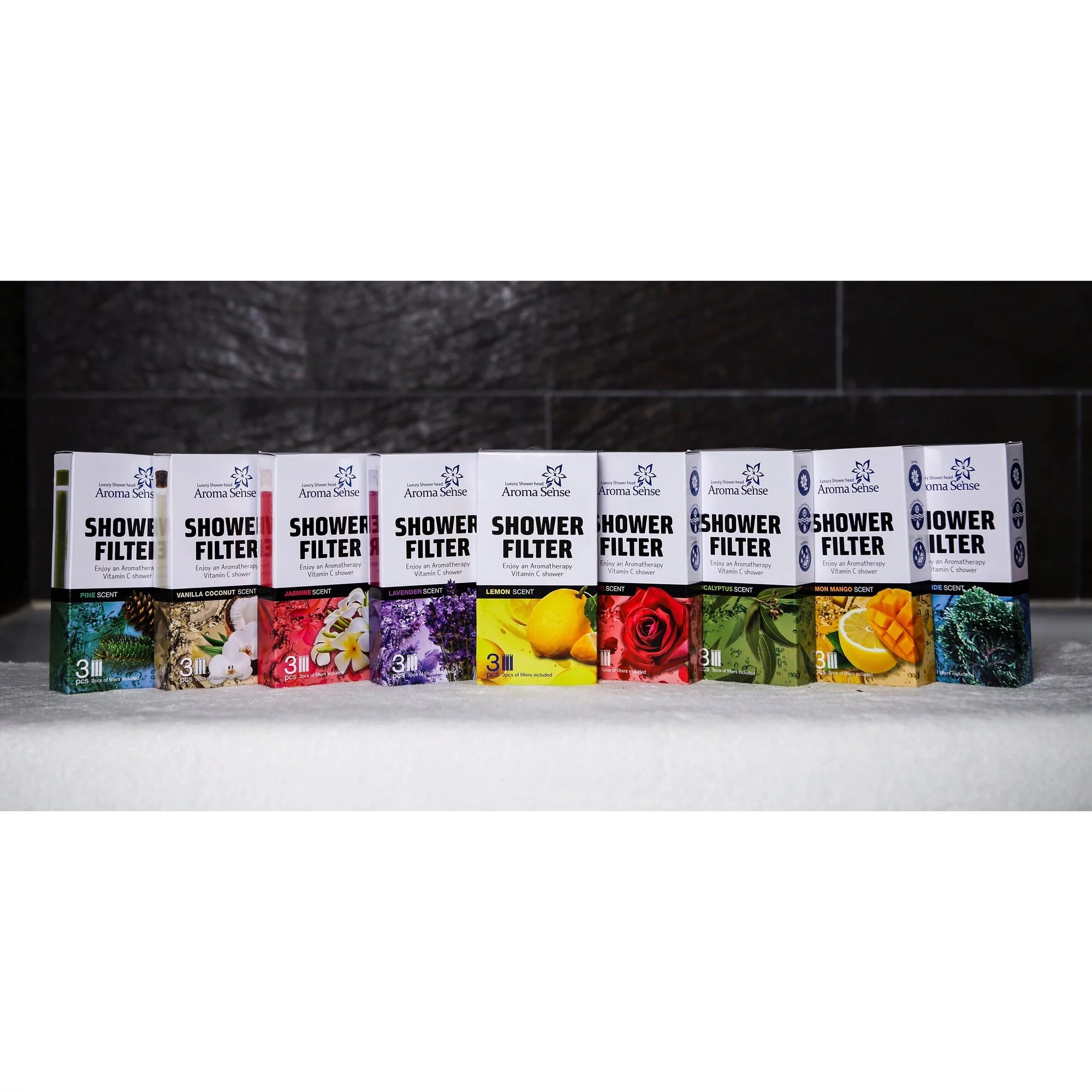 Aroma Sense 香氛濾芯 松木、尤加利葉、無香 各一盒 (一盒三支)( AS、ARO 系列蓮蓬頭花灑適用)◉70F005